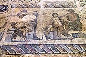 Hania - the Archaeological Museum, detail of the mosaic floor depicting Poseidon and the nymph Amynone 3rd century AD.